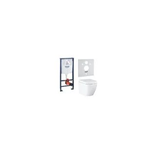 GROHE Rapid SL,5-1,Инсталляция с подвесным унитазом Euro ceramic, панель Arena Cosmopolitan